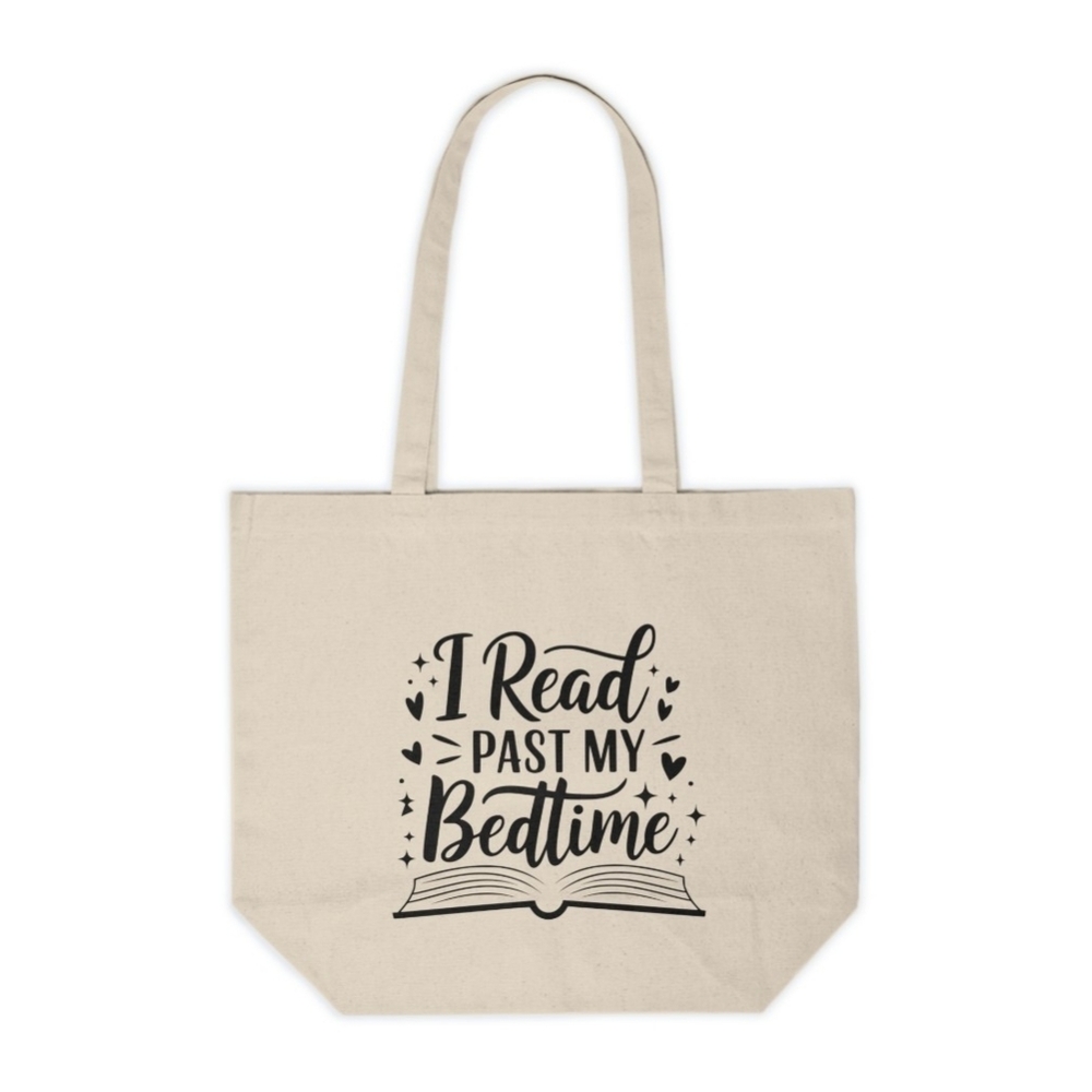 I Read Past My Bedtime Custom Canvas Tote Bag